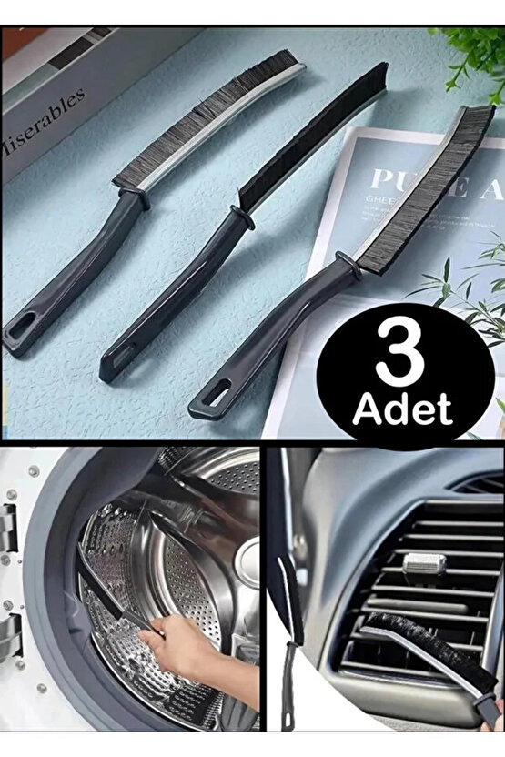 3 Adet Dayanıklı Sert Kıllı Çok Amaçlı İnce Temizlik Fırçası Derz Banyo Mutfak Lavabo Detay Temizlik