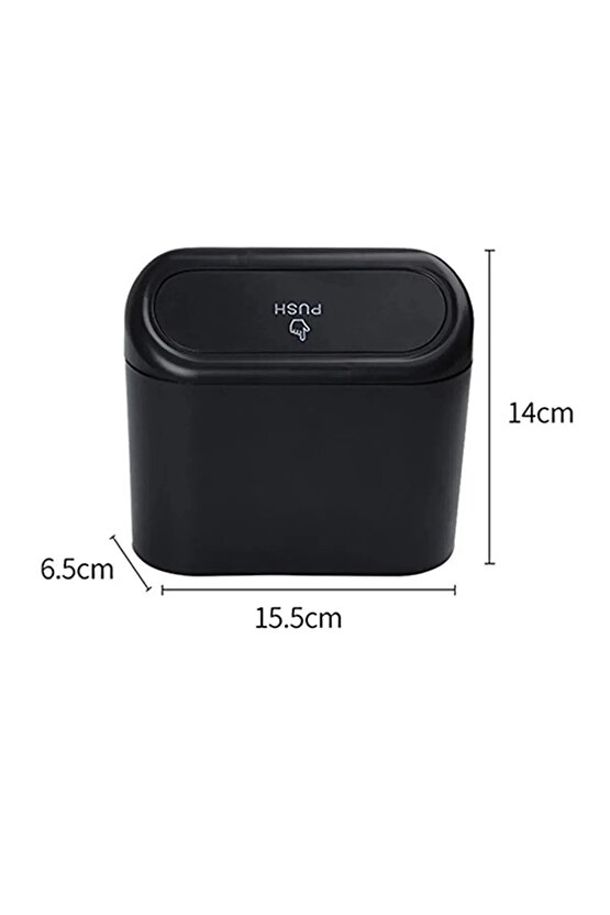 Araç İçi Kapaklı Çöp Kutusu Uyumlu -Portatif Taşınabilir Kapaklı Çöp Kutusu -Ofis Tipi Çöp Kovası