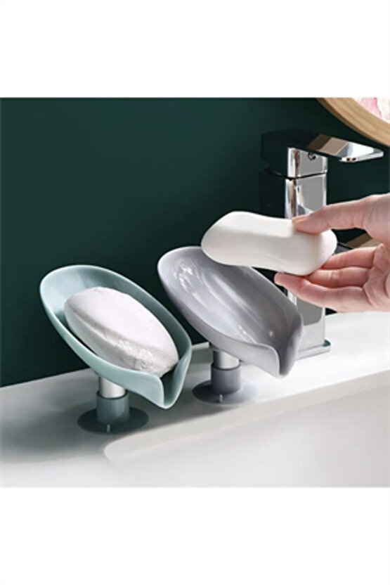 Sabunluk Su Giderli Vantuzlu Pratik Sabunluk Hijyenik Kaymaz Su Tutmaz Katı Sabunluk