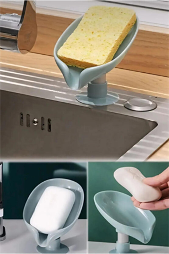 Sabunluk Su Giderli Vantuzlu Pratik Sabunluk Hijyenik Kaymaz Su Tutmaz Katı Sabunluk