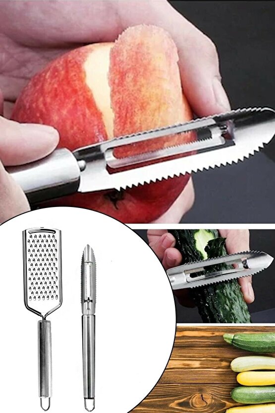 El Rendesi Ve Soyacak Oyacak Seti Kabak Oyucu Patates Soyucu Sebze Doğrayıcı Öğütücü Mutfak Rendesi