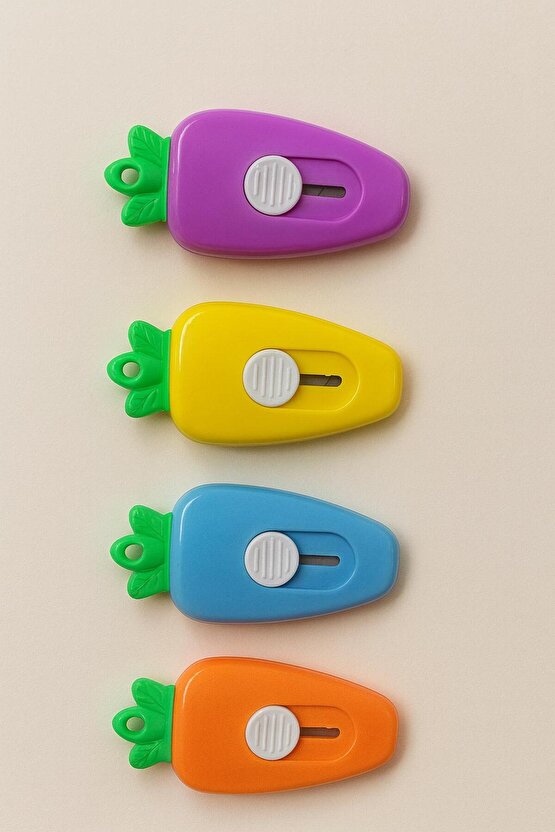 1 Adet Renkli Havuç Şekilli Mini Falçata Maket Bıçağı