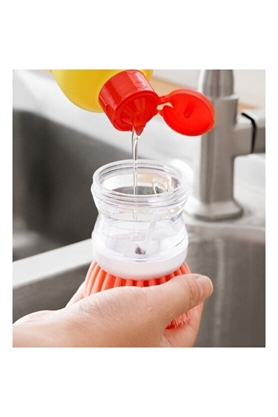 1 ADET Deterjan Hazneli Bulaşık Yıkama Fırçası PRATİK BULAŞIK FIRÇASI