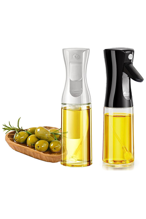 2 Lİ Sprey Yağdanlık, Püskürtmeli Sprey Cam Şişe Zeytinyağı Sirke Yağ Püskürtücü
