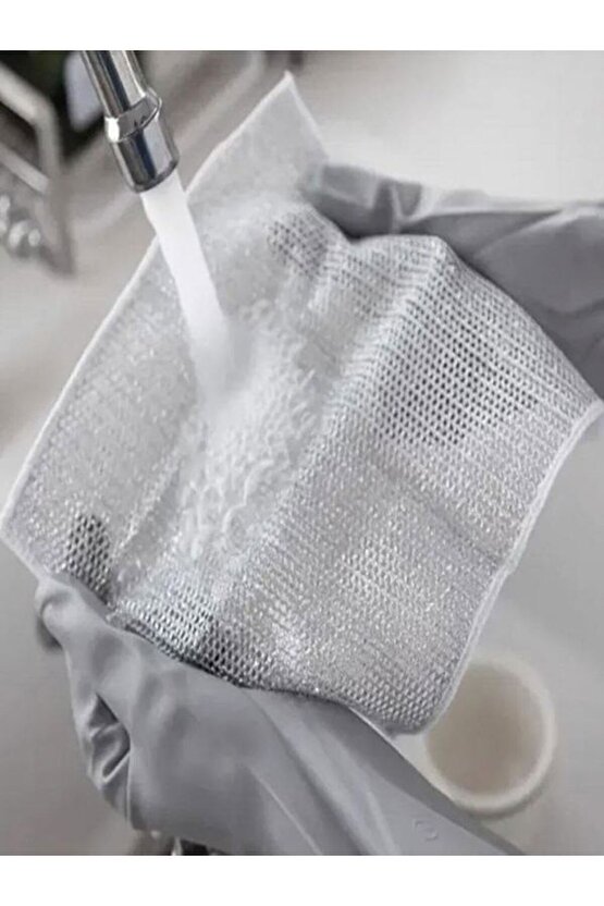 6 Adet Çok Amaçlı Tel Bulaşık Yıkama Bezi Yeni Çok Fonksiyonlu Çizilmez Bez Sihirli Bez Gri