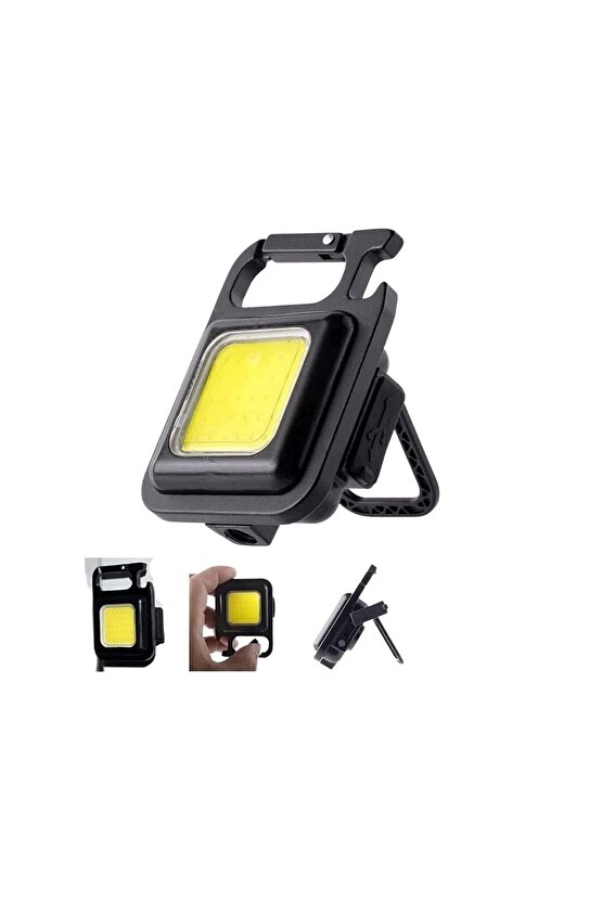 Metal Mini Led El Feneri Anahtarlık Su Geçirmez Mıknatıslı Şişe Açacağı Usb’li Şarjlı 800mah