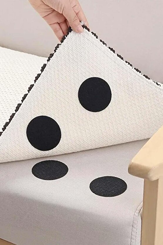 10 Adet Halı Kilim Koltuk Örtüsü Kaydırmaz Sabitleyici Cırt Yıkanabilir Kendinden Yapışkanlı Ped