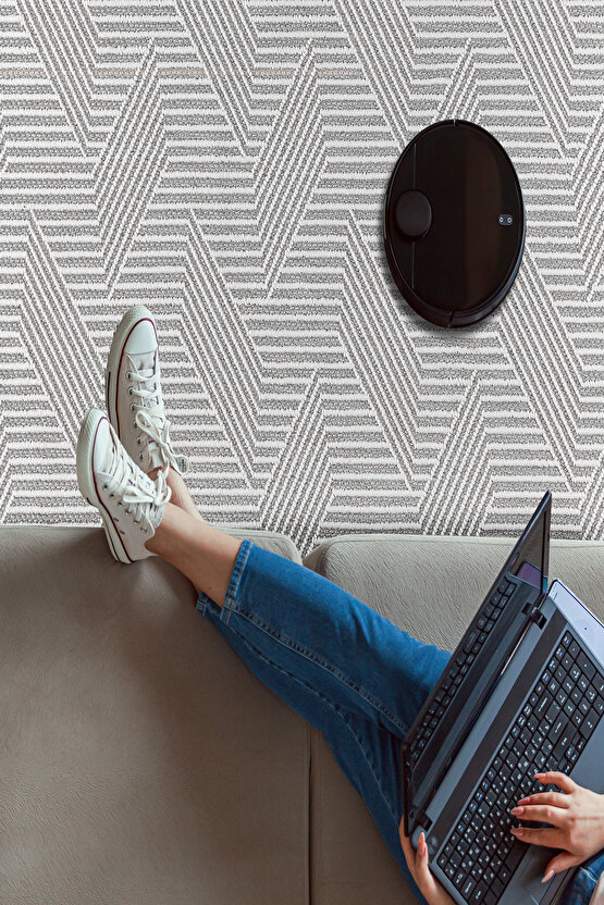 Mumbai 434 Gri Yumuşak Dokulu Halı Kilim Salon Mutfak Koridor  Yolluk Dokuma Makine Halısı