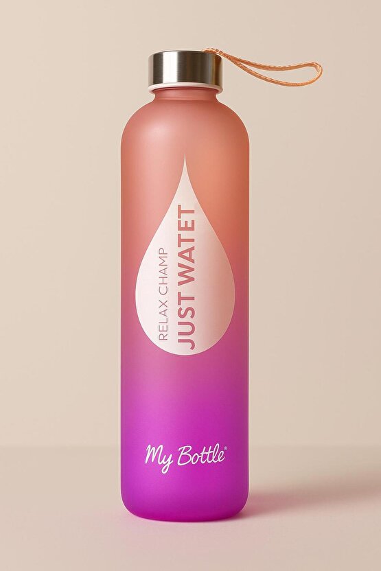 1 L Turuncu-Mor Geçişli Cam My Bottle Matara