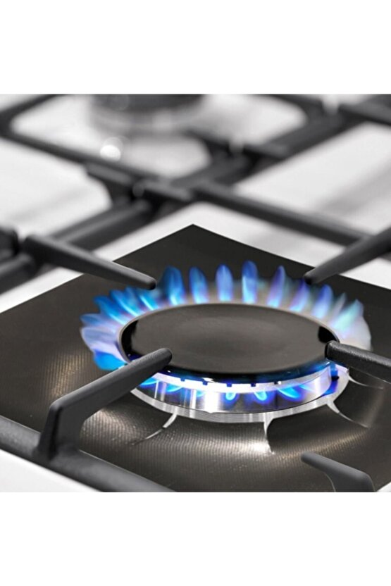 Fural Store Ocak Koruyucu Folyo Yanmaz Yapışmaz 4lü Siyah Set