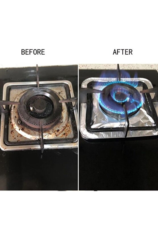 Kare Ocak Üstü Yağ Koruyucu Alüminyum Levha 23*23 cm 10 Adet