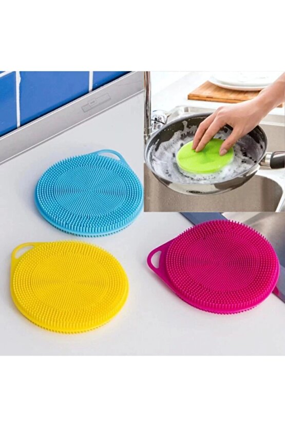 2 Adet Silikon Bulaşık Yıkama Fırçası Tükenmeyen