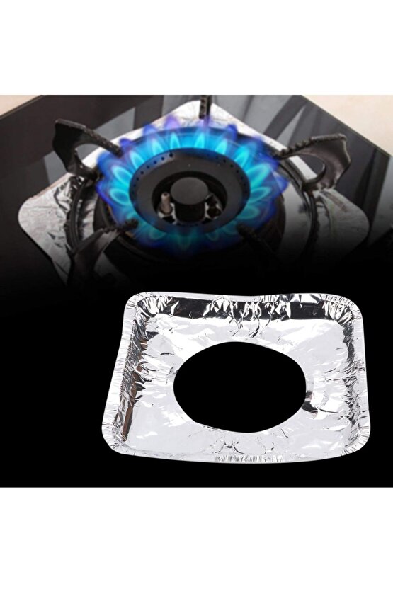 Ocak Üstü Leke Önleyici Yıkanabilir Isıya Dayanıklı Izgara Koruyucu Folyo 10 Adet