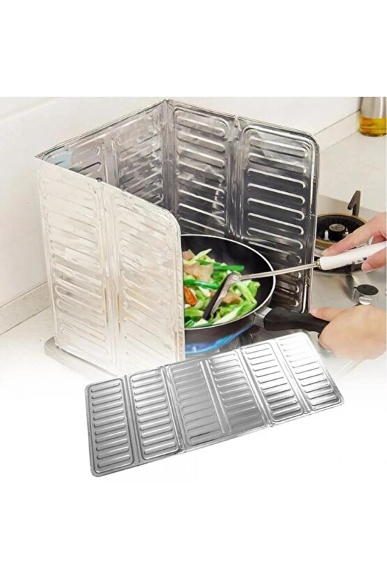 1 Adet Ocak Arkası Yağ Koruyucu Katlanır Plaka halinde Alüminyum Levha 85x33m Büyük Boy