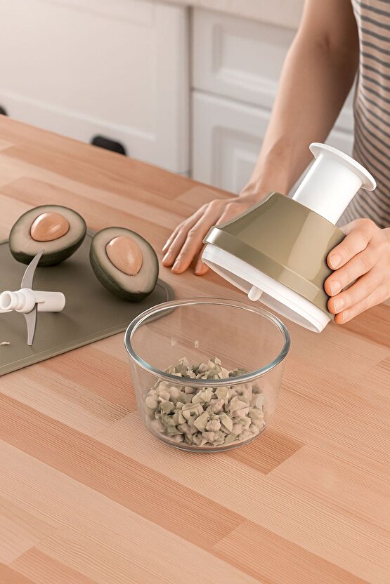 Manuel El Rondosu - Katlanabilir Ayrılabilir Paslanmaz Çelik Bıçaklı Doğrayıcı