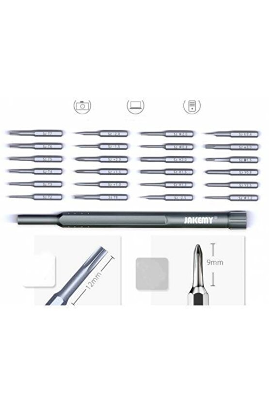 Polham Jakemy 24 Parça Tornavida Tamir Seti, Sert Alüminyum Çok Amaçlı Telefon,pc Ve Saat Tamir Seti