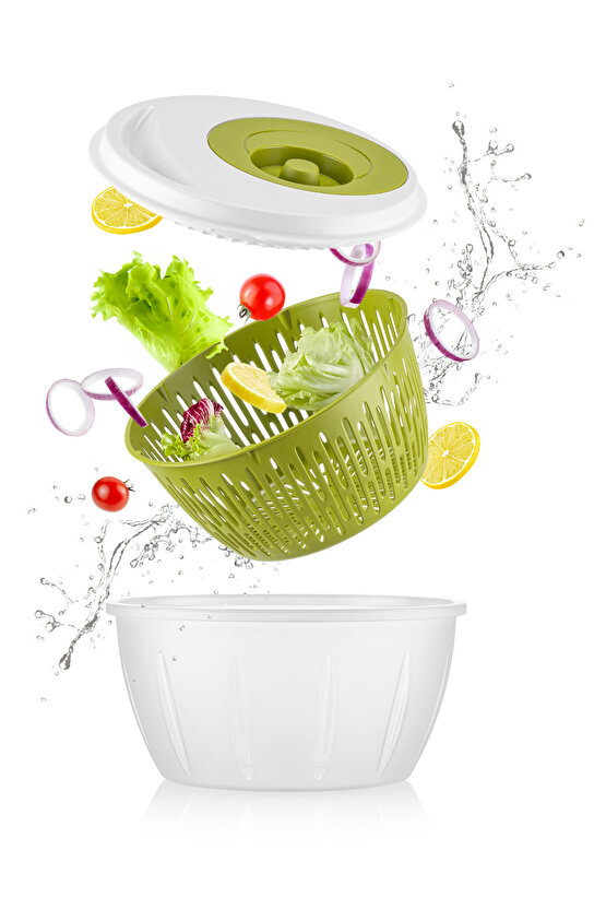 Pratik 4.5 LT Bpa Free Salata Kurutucu | Manuel Sebze ve Meyve Kurutucu