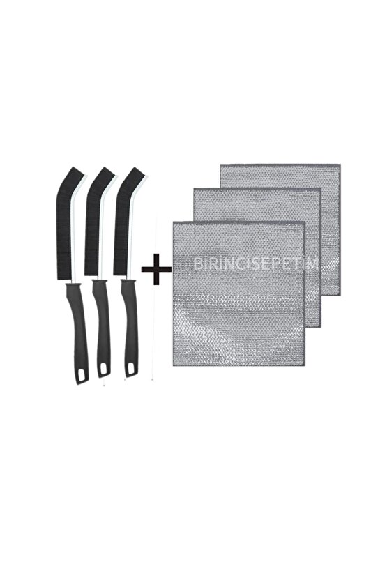 Süper İkili Set + Temizlik Seti 3 Adet Ara Fırça 3 Adet Çizilmez Tel Bulaşık Bezi