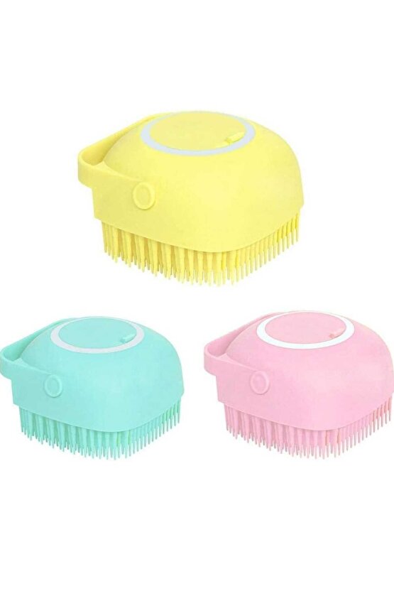 Silikon Banyo Duş Jeli Kesesi Hazneli Şampuan Peeling Vücut Masaj Fırçası