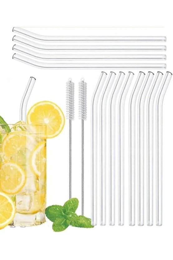 derx Parça Cam Pipet Seti 12 Adet Cam Pipet 2 Adet Pipet Temizleme Fırçası Hediyeli Isıya Darbe