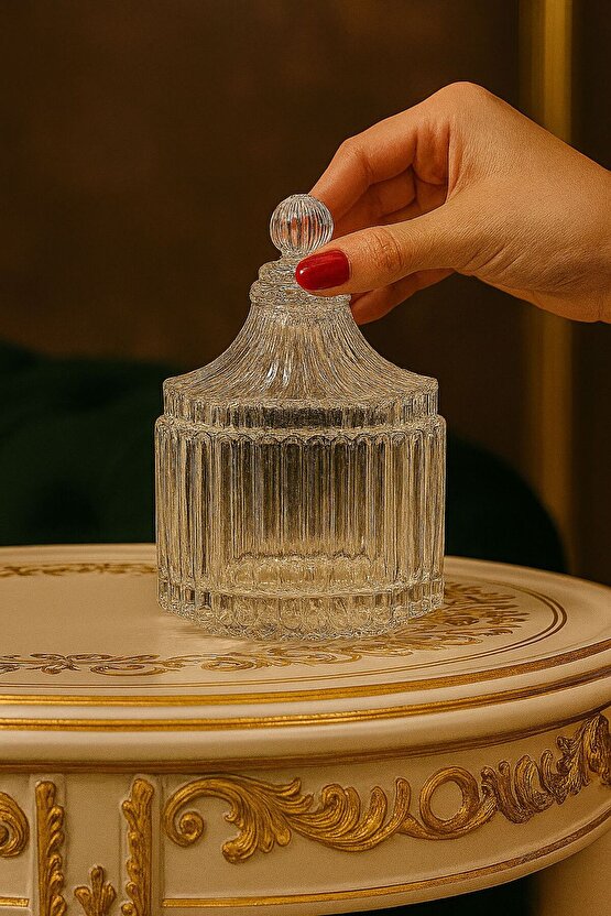 Şeffaf Cam Kapaklı Kültürlü Şekerlik