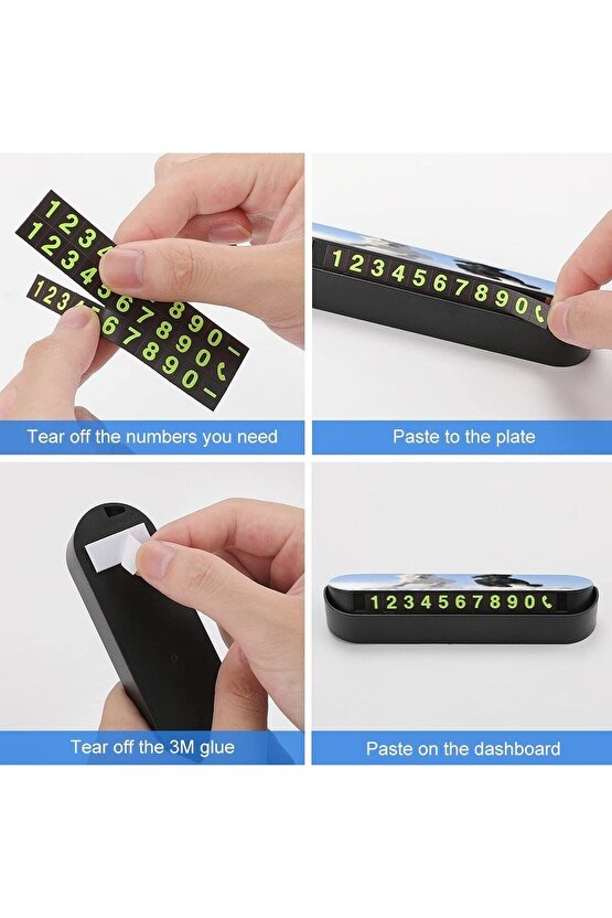 Tüm Araçlara Uyumlu Araç Park Telefon Numaratörü Açılır Kapanabilir Fosforlu Parkmatik