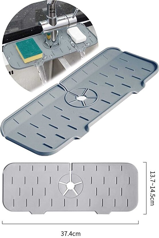 Musluk Matı Tezgah Çürüme Önleyici Silikon Musluk Lavabo Bulaşık Süngeri Matı