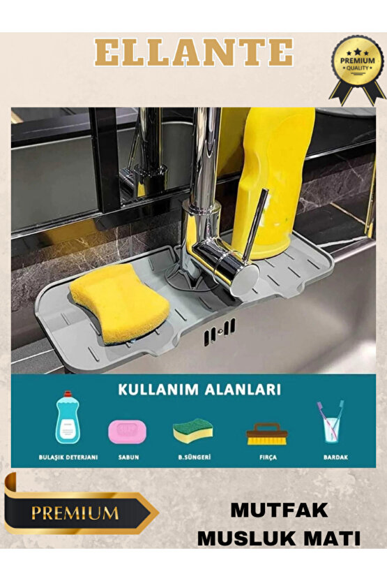Mutfak Banyo Lavabo Kenarı Silikon Matı Silikon Musluk Su Sıçrama Önleyici