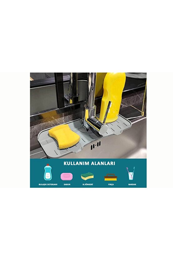 Silikon Batarya Mutfak ve Banyo Matı Su Tutucu Mat