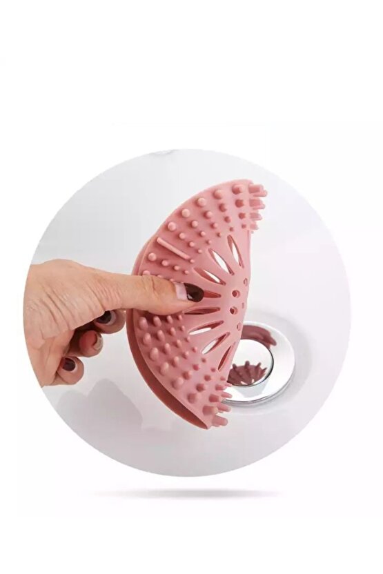 Mutfak Lavabo Süzgeci Evye Silikon Antibakteriyel Süzgeç Açık Gri