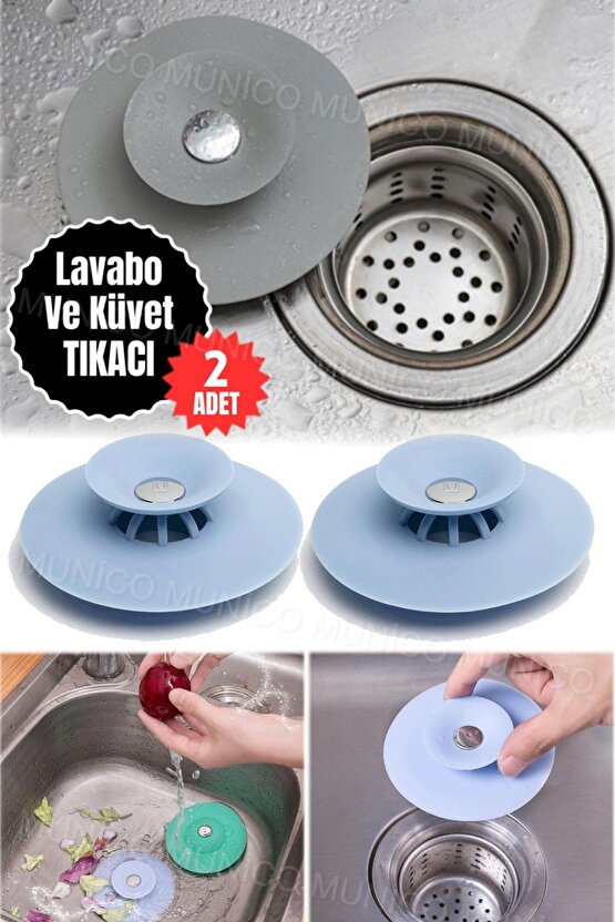 2 Adet Süzgeçli Banyo Gider Tıpası, Saç Tıkanmasını Önleyici Silikon Küvet Tıkacı – Lavabo İçin