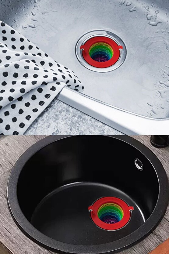 2 ADET Renkli 6 Kademeli Lavabo Süzgeci Birikintileri Toplar Rahatlık Sağlar Plastik 2