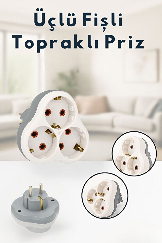 3lü Golyat Üçlü Topraklı Fiş Priz