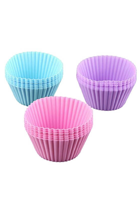 Silikon Cupcake Mini Kek Kalıbı 12 Adet 034Dseri