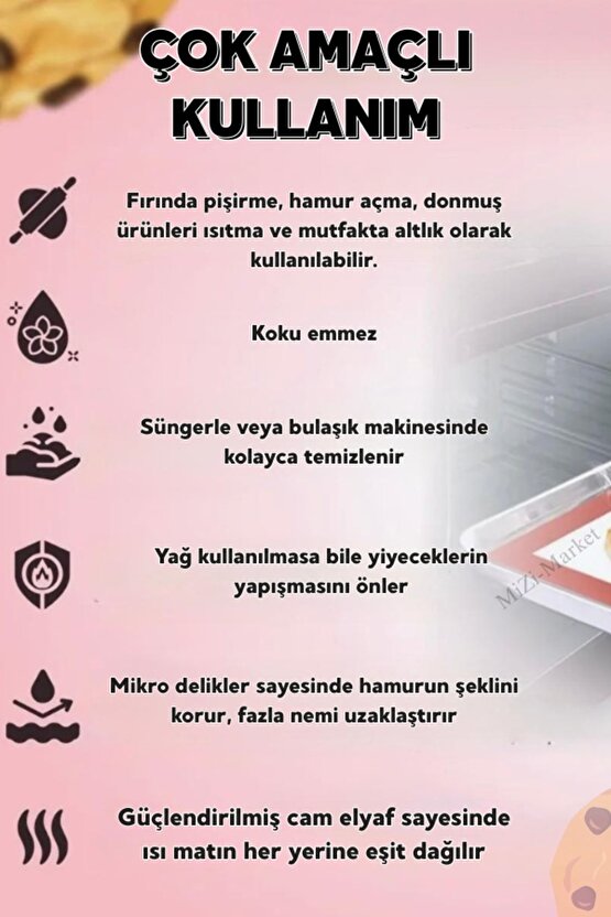 Silpat Silikon Yanmaz Yapışmaz Pişirme Matı 40x30 Cm