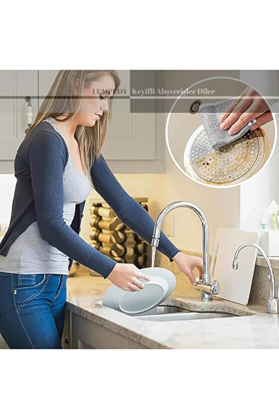 20 Adet Çok Amaçlı Tel Çizmez Bulaşık Bezi