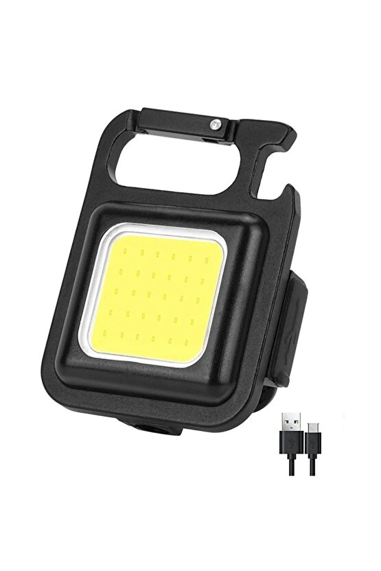 Mini El Feneri Led Mıknatıslı, Ayaklı, Anahtarlıklı Kamp, Acil Durum 800 Lümen 30 Cob