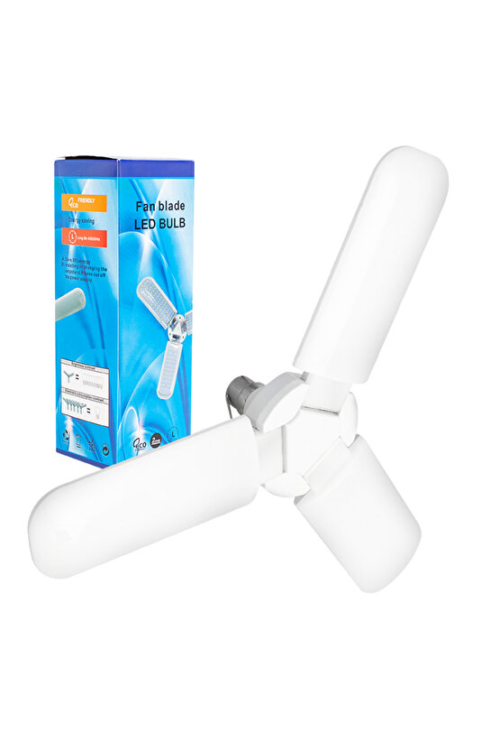 SHP880 shopzum pm-14613 12 volt - 60 watt akü maşali 3 kollu pervane beyaz led ampul