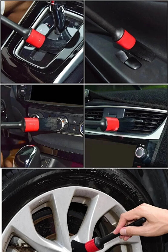 Oto Araç Detaylı Temizlik Fırça Seti 5li Oto Araba Yıkama Klima Temizleme Fırça Takımı