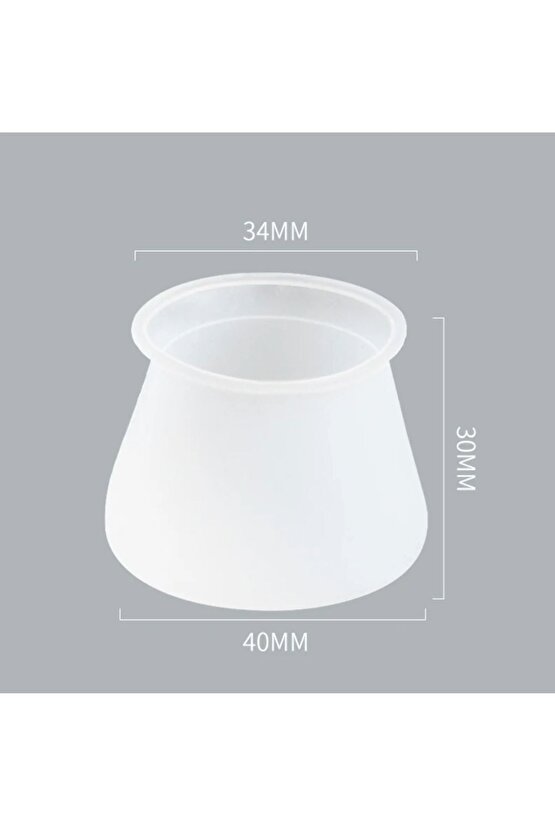 24 Adet Masa ve Sandalye Ayak Koruyucu Beyaz Silikon Sessiz Tip Zemin Koruyucu