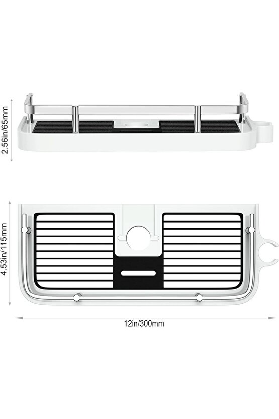 Robot Ve Sürgülü Duş Seti Sabunluk Şampuanlık Liflik Lüx Kromajlı Organizer