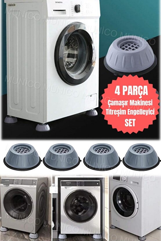 Kaymaz Titreşim Engelleyici Pedler Çamaşır Makinesi Stoper Pedleri 4 Parça Titreşim Önleyici Kauçuk