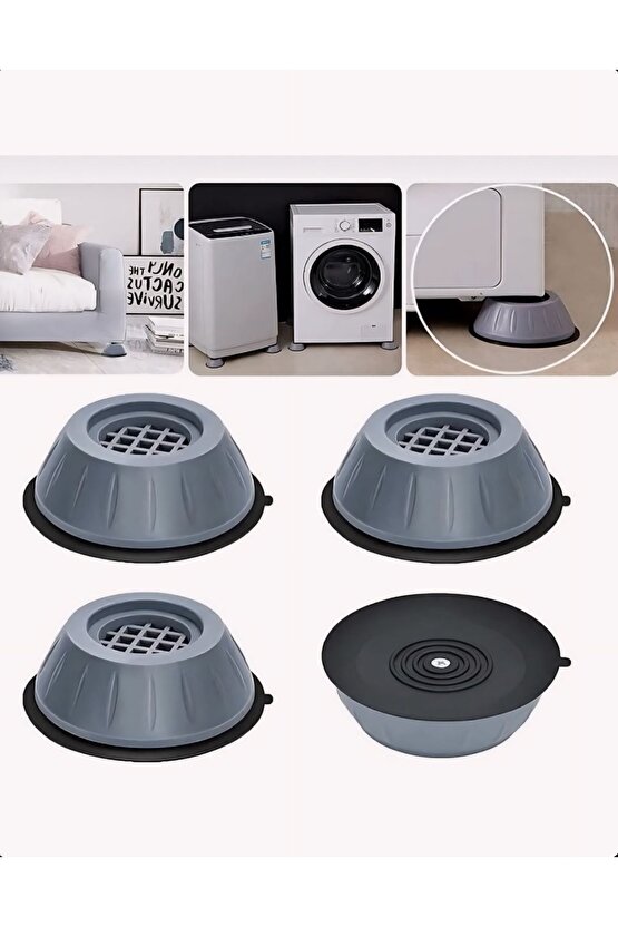 Gürültü Ve Titreşim Engelleyici Kaymaz Kauçuk Çamaşır Bulaşık Makinesi Ayak Pedi Stoper 4 Adet