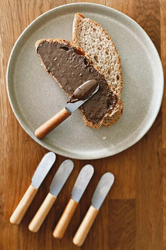 6 Parça Bambu Saplı Tereyağı Sarelle Kaymak Bıçağı