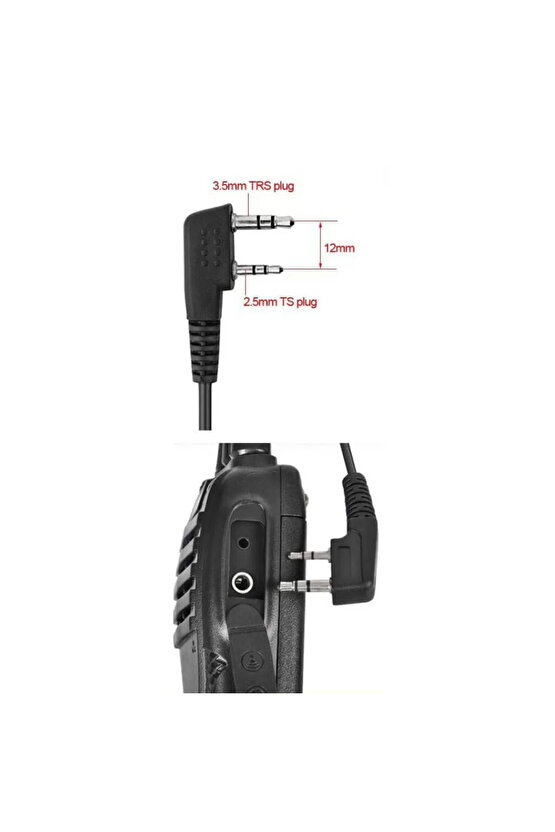 Bas Konuş Mikrofonlu 2 Pin PTT Şeffaf Spiral Telsiz Kulaklığı