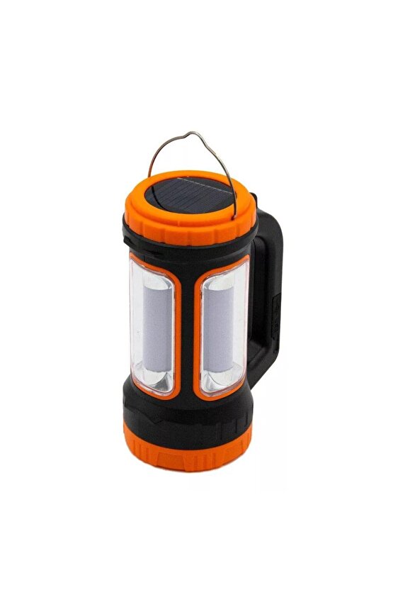 MH-818A Şarjlı + Solar 5 Modlu Çok Fonksiyonlu 3W+15W Işıldak El Feneri