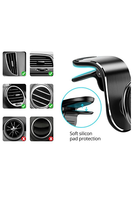 Klipsli Araç Telefon Tutacağı Klima Peteği Araba Telefon Tutacağı Metal Klipsli Düşmeme Garantili