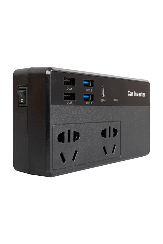 Cz0212v-24v 12-24 Volt 200 Watt 4 Usb Type-c Girişli Araç Power Inverter