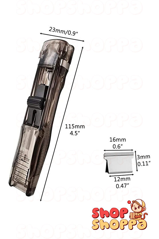 Tekrar Kullanılabilir Pratik Zımba Makinesi + 8 Adet Zımba, İtme-Zımba Modeli