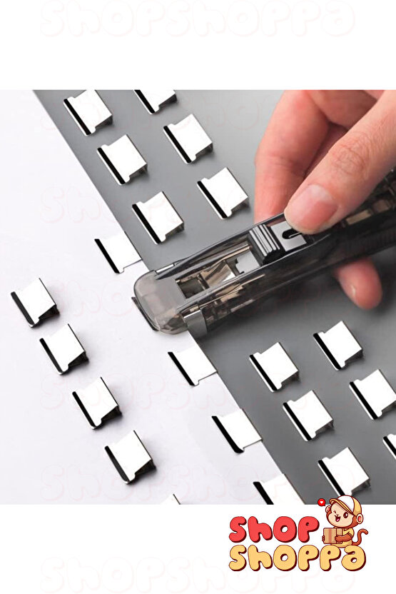 Tekrar Kullanılabilir Pratik Zımba Makinesi + 8 Adet Zımba, İtme-Zımba Modeli